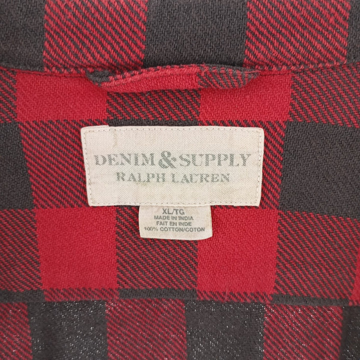 Ralph Lauren Denim & Supply Buffalo Check Long Sleeve Flannel Check Shirt Men's XL /eaa404405