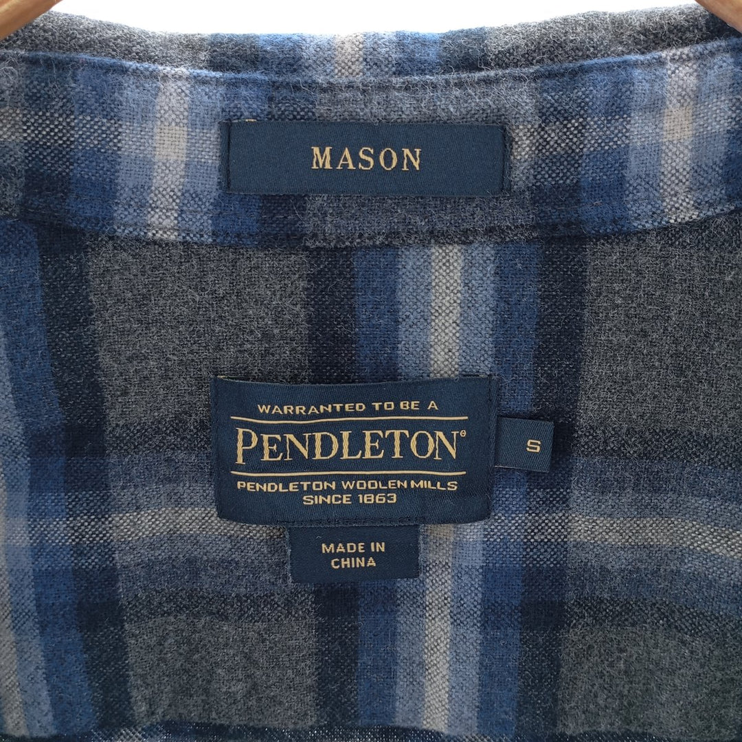 Pendleton Mason Long Sleeve Button Down Flannel Check Shirt Men's Size S /eaa404406