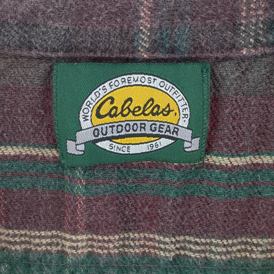 90'S Cabelas Long Sleeve Heavy Flannel Check Shirt Men's XL Vintage /eaa404407