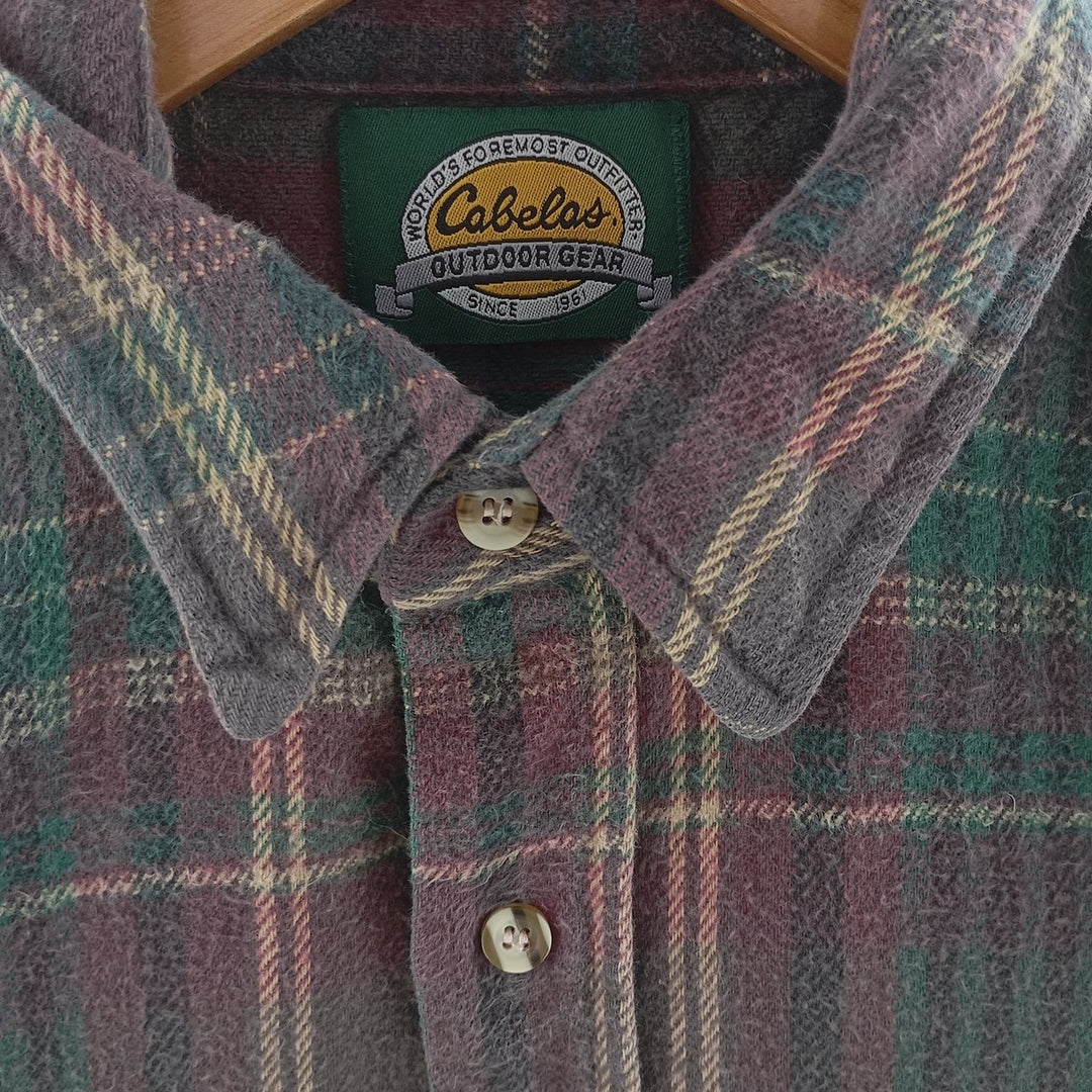 90'S Cabelas Long Sleeve Heavy Flannel Check Shirt Men's XL Vintage /eaa404407