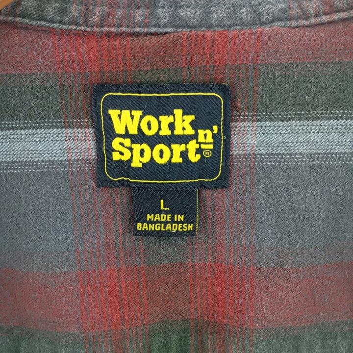 Workin Sport Long Sleeve Flannel Check Shirt Men's Size L /eaa404408