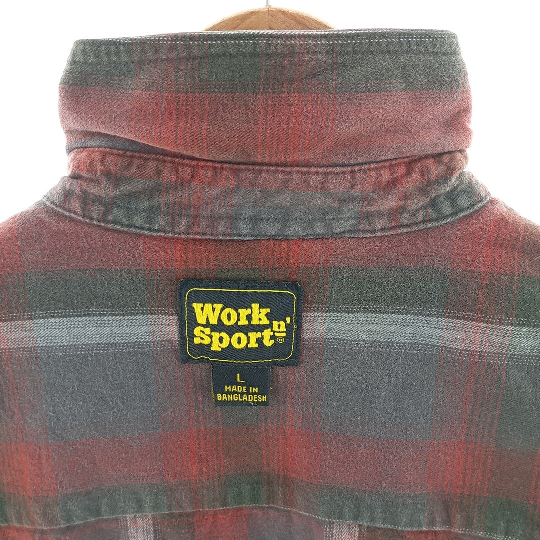 Workin Sport Long Sleeve Flannel Check Shirt Men's Size L /eaa404408