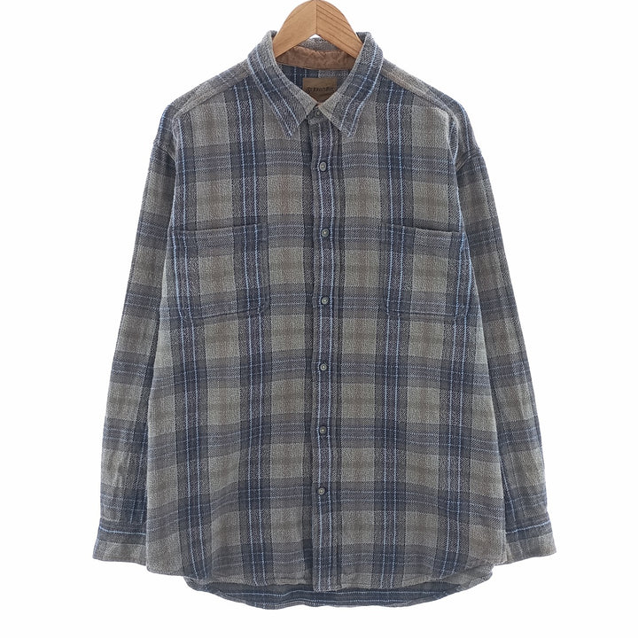 90s~00'S St. John's Bay Long Sleeve Heavy Flannel Check Shirt Men's Size L Vintage /eaa404410