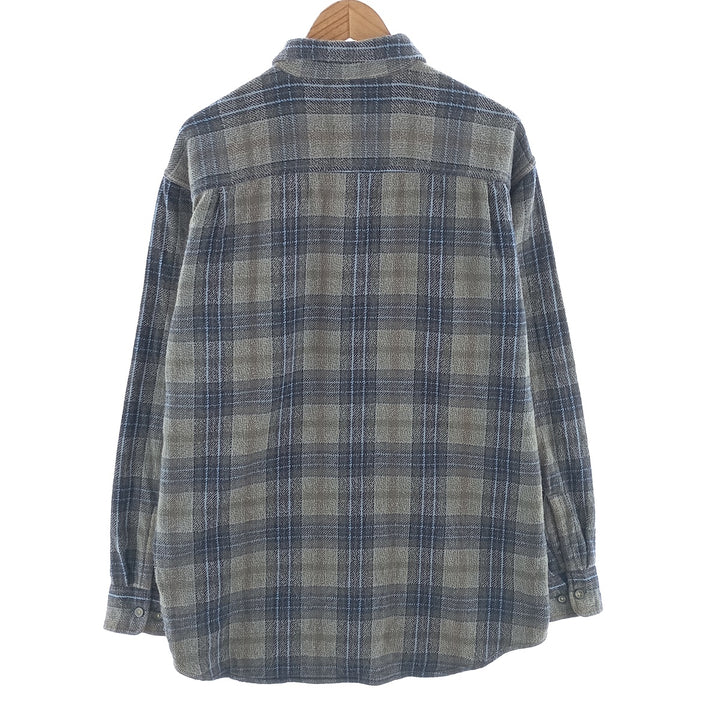 90s~00'S St. John's Bay Long Sleeve Heavy Flannel Check Shirt Men's Size L Vintage /eaa404410