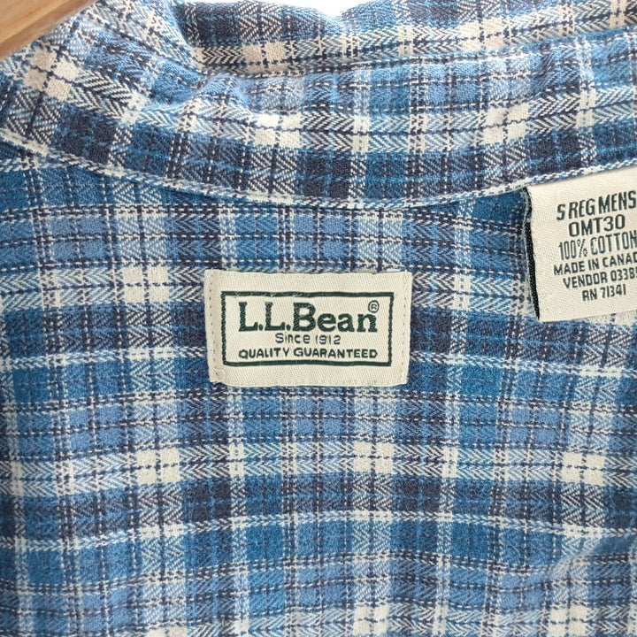 LLBean Long Sleeve Button-Down Check Shirt Made in Canada Men's S Size /eaa404411