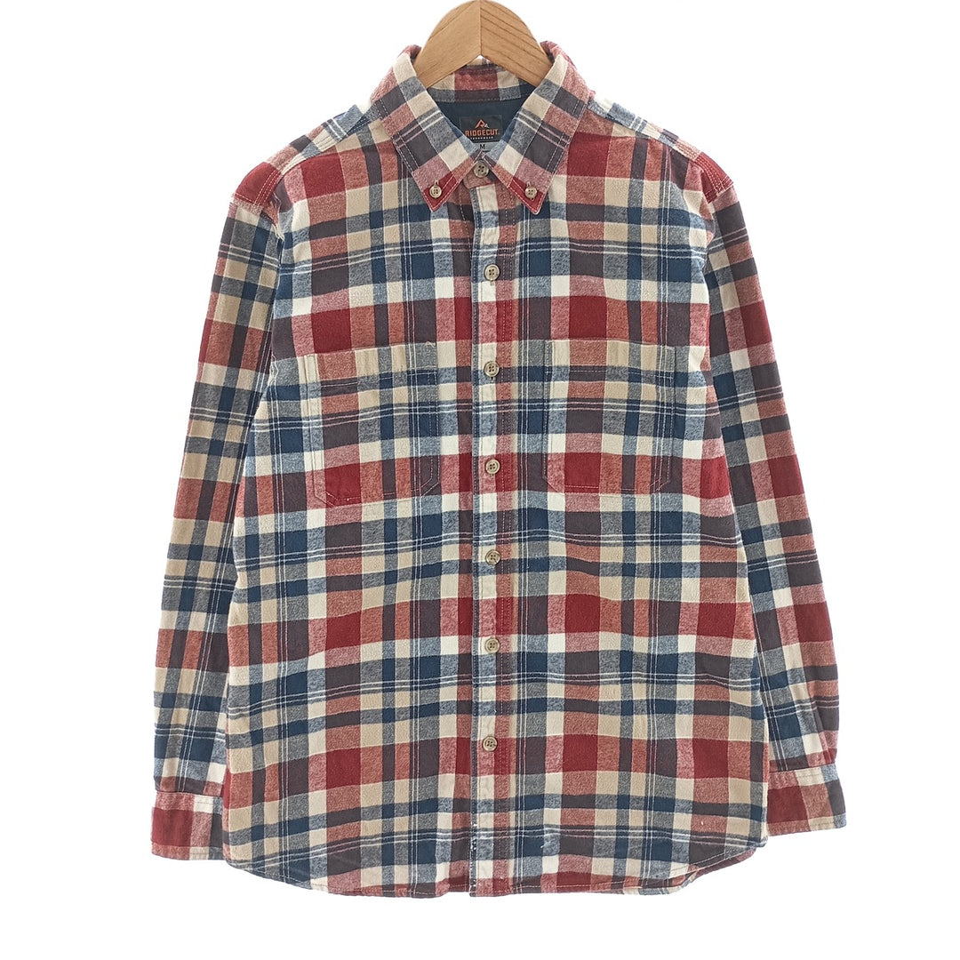 RIDGECUT Long Sleeve Button Down Flannel Check Shirt Men's M Size /eaa404421