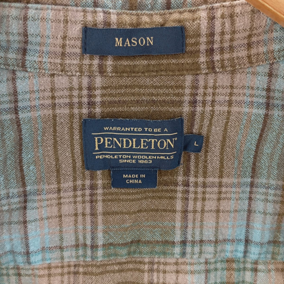 Pendleton PENDLETON MASON Ombre Check Long Sleeve Button Down Flannel Check Shirt Men's L Size / eaa404425