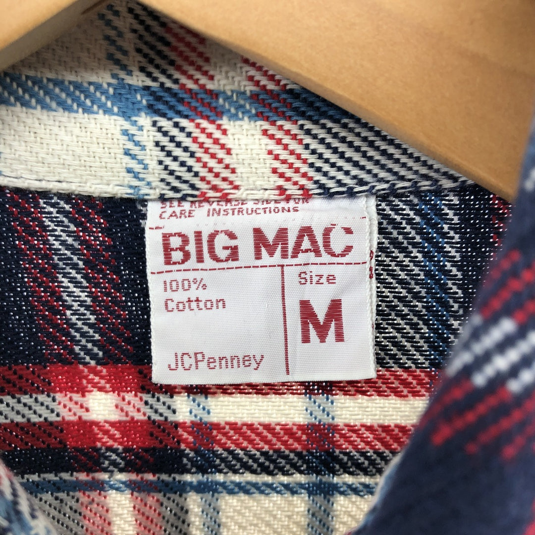 70'S JCPenney BIG MAC Long Sleeve Heavy Flannel Check Shirt Men's Medium Vintage /eaa404432