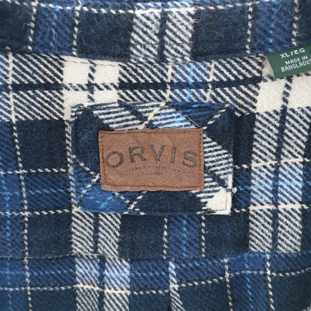 ORVIS Long Sleeve Flannel Check Shirt Men's XL /eaa404434