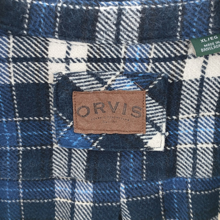 ORVIS Long Sleeve Flannel Check Shirt Men's XL /eaa404434