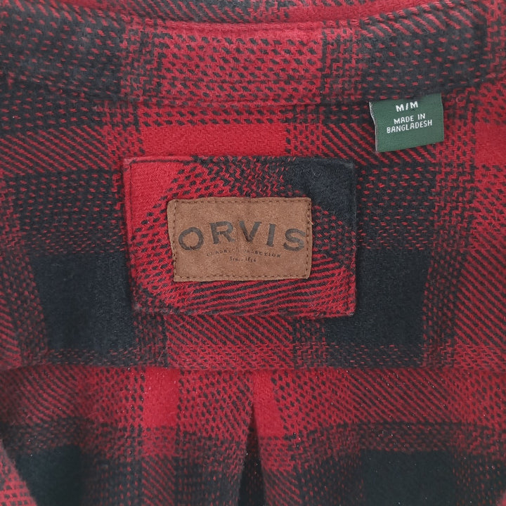 00'S ORVIS ombre check long sleeve heavy flannel check shirt men's M size / eaa404436