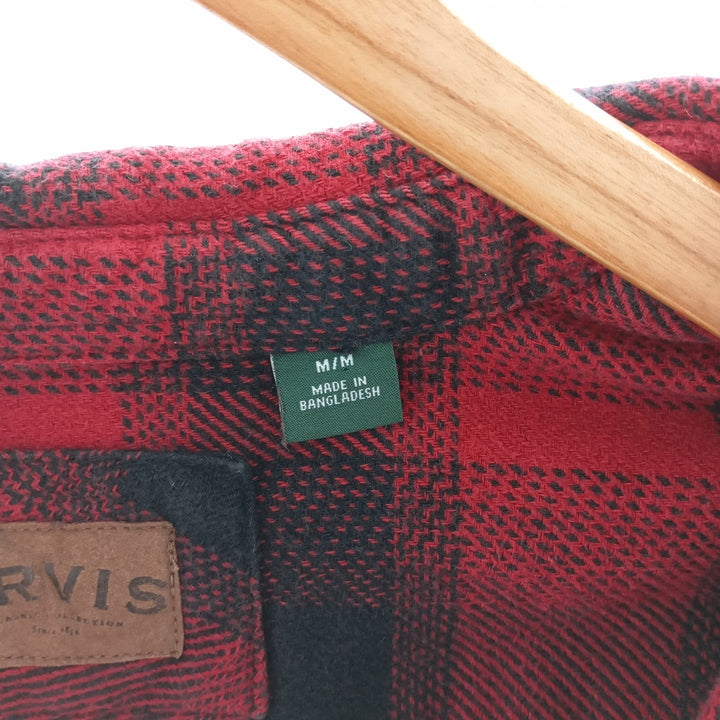 00'S ORVIS ombre check long sleeve heavy flannel check shirt men's M size / eaa404436