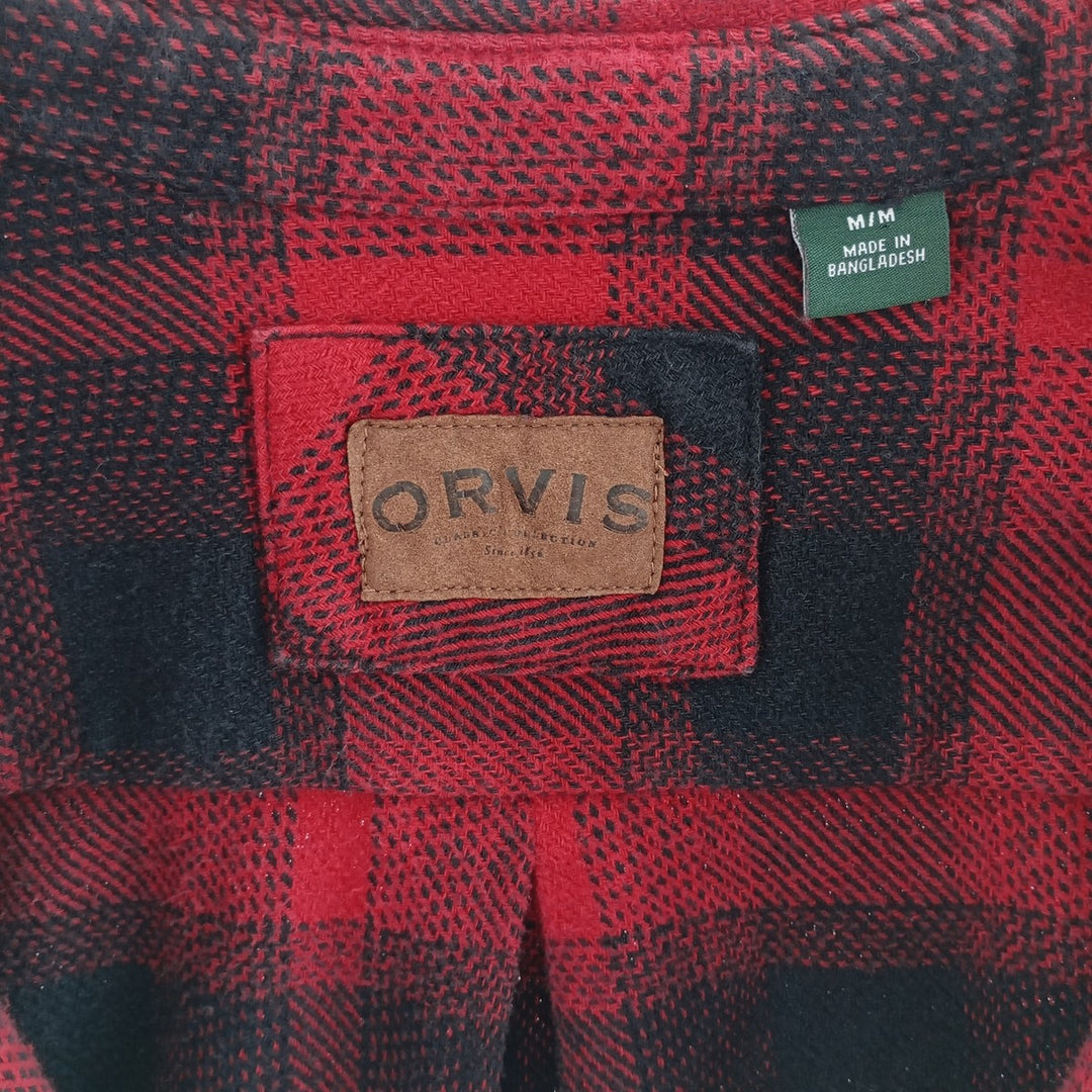 00'S ORVIS ombre check long sleeve heavy flannel check shirt men's M size / eaa404436