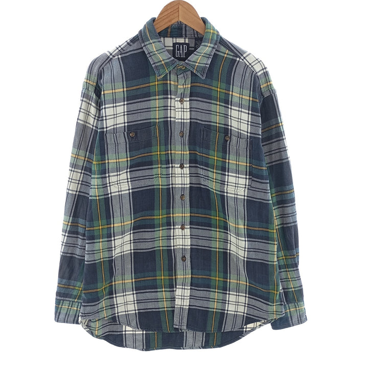 90'S GAP Old Gap Long Sleeve Light Flannel Check Shirt Men's L Size Vintage /eaa404439