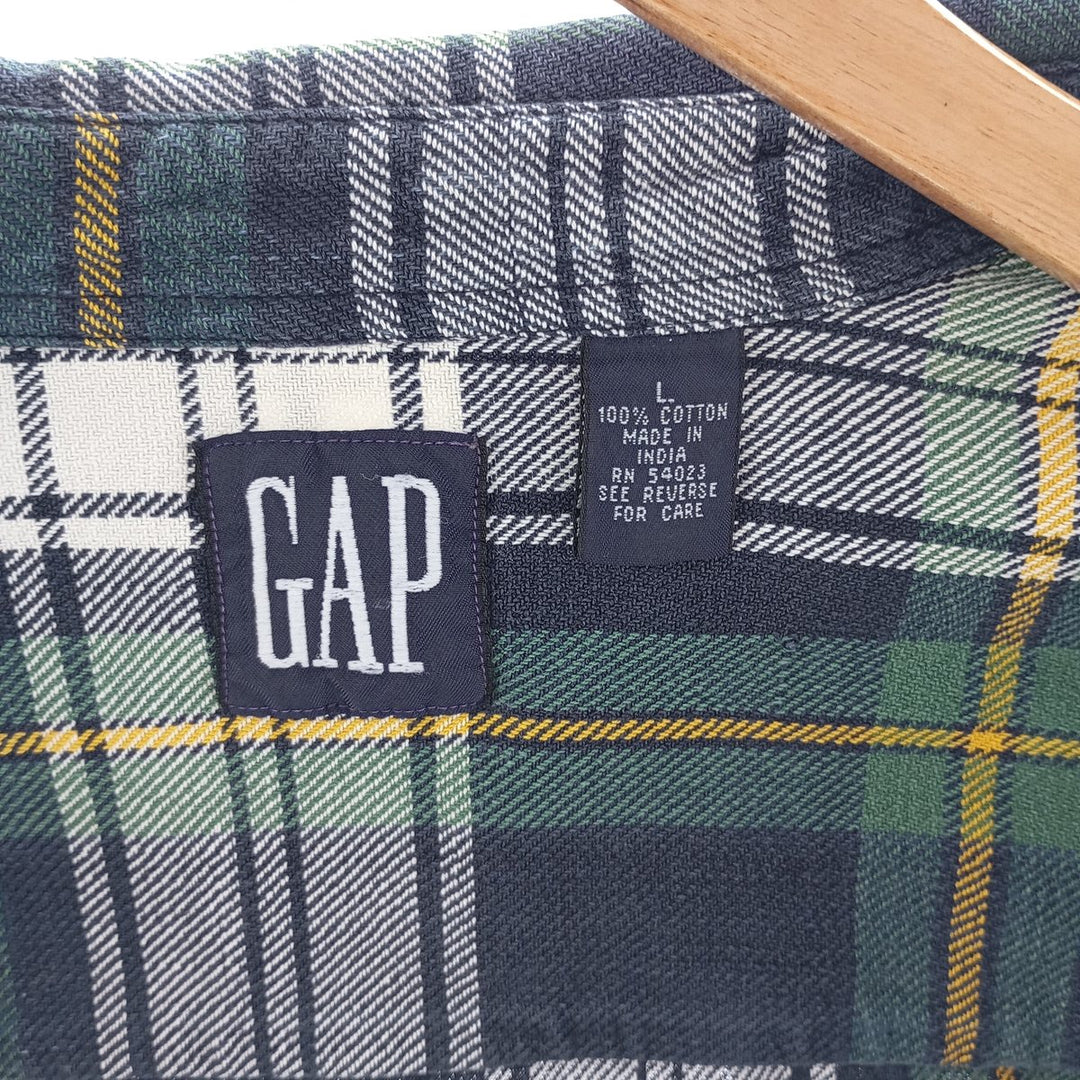 90'S GAP Old Gap Long Sleeve Light Flannel Check Shirt Men's L Size Vintage /eaa404439