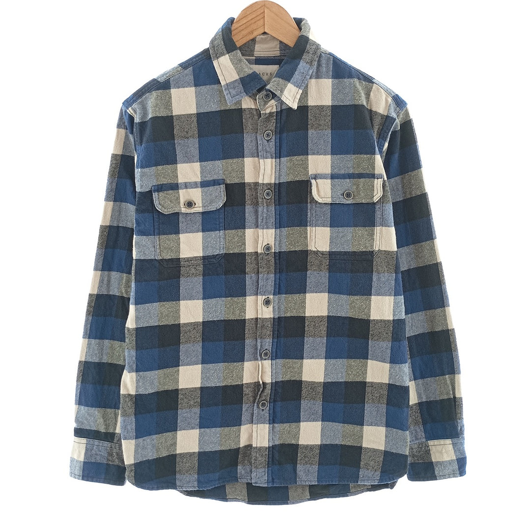 JACHS Check Pattern Long Sleeve Heavy Flannel Shirt Men's M size /eaa404446