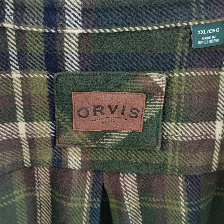 ORVIS Long Sleeve Flannel Check Shirt Men's XXL / eaa404453