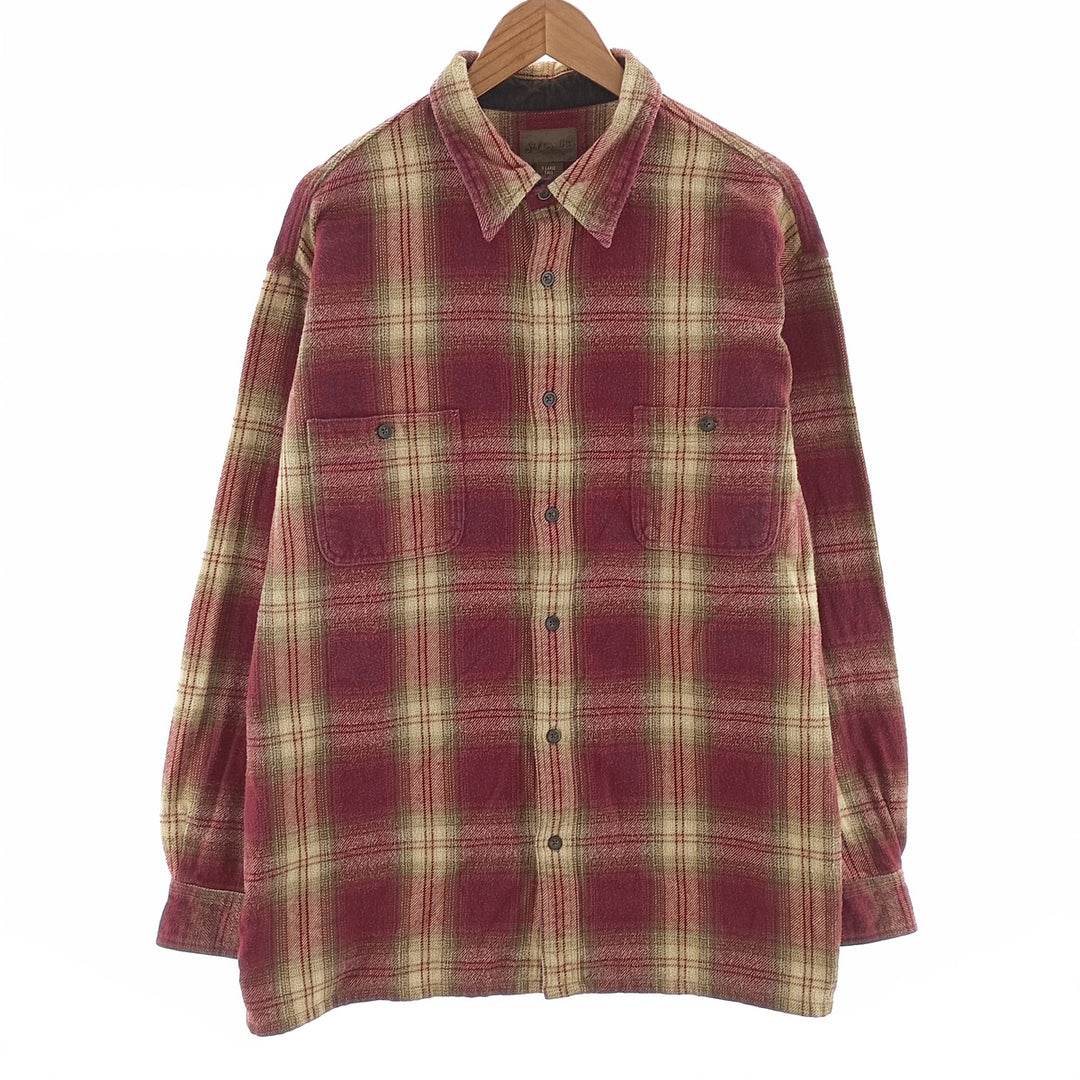 ST.JOHN'S BAY Long Sleeve Heavy Flannel Check Shirt Men's XL /eaa404458