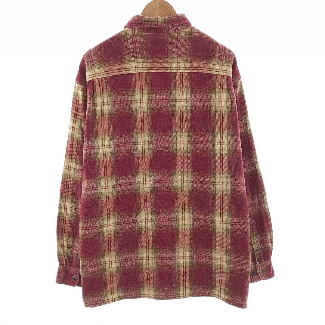 ST.JOHN'S BAY Long Sleeve Heavy Flannel Check Shirt Men's XL /eaa404458