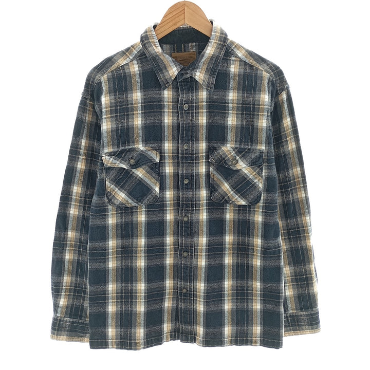 90s~00'S ST JOHN'S BAY ombre check long sleeve heavy flannel check shirt men's size L /eaa404464