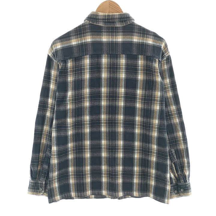 90s~00'S ST JOHN'S BAY ombre check long sleeve heavy flannel check shirt men's size L /eaa404464