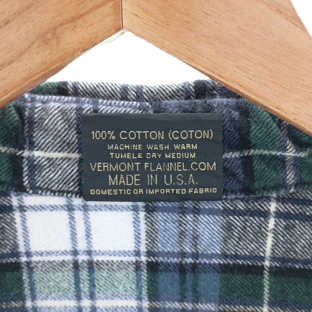 THE VERMONT FLANNEL CO. Long sleeve flannel check shirt made in USA, men's XS size /eaa404468