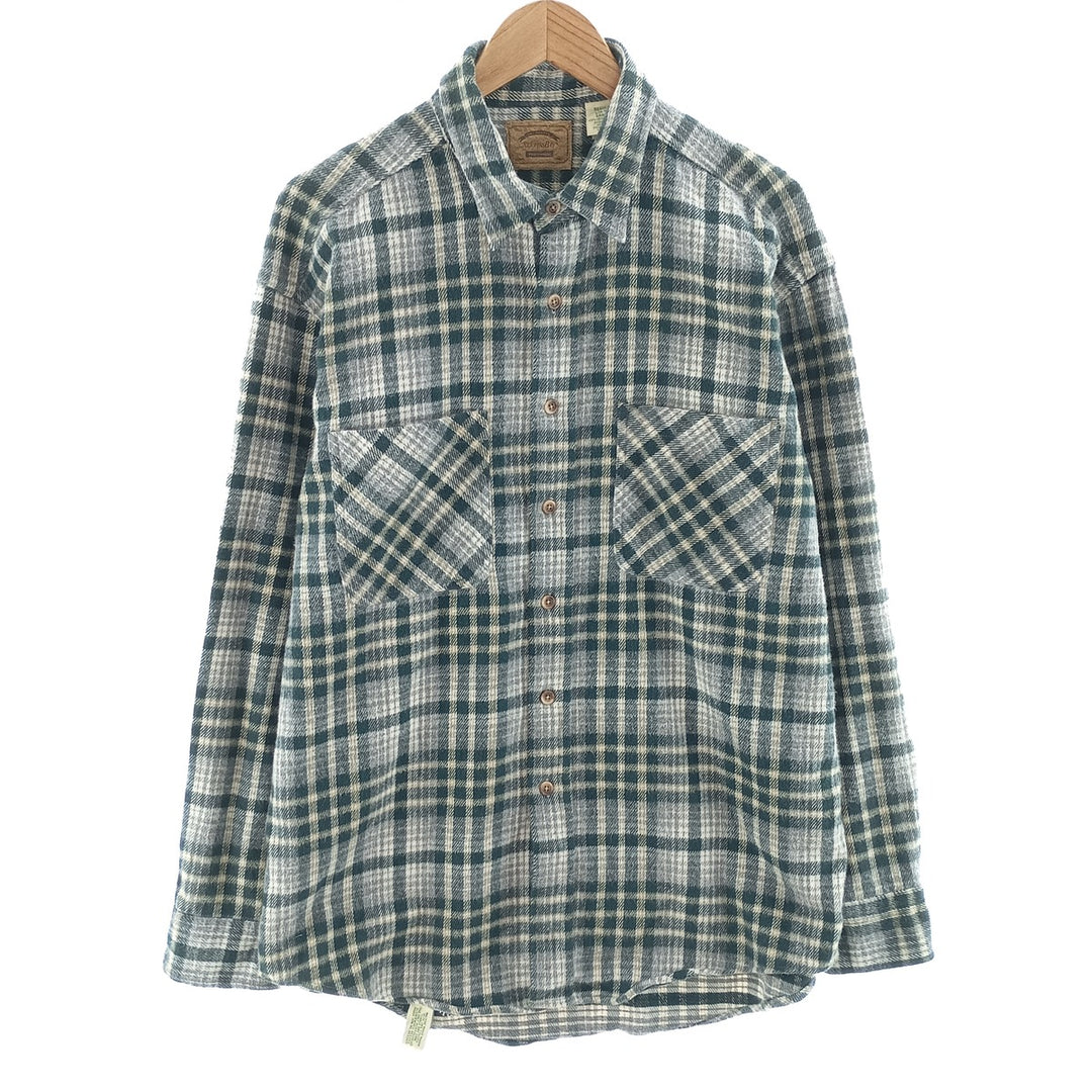 90s~00'S St. John's Bay Long Sleeve Heavy Flannel Check Shirt Men's Size L Vintage /eaa404472