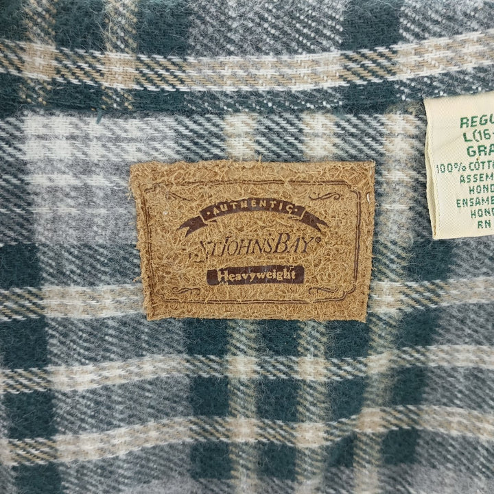 90s~00'S St. John's Bay Long Sleeve Heavy Flannel Check Shirt Men's Size L Vintage /eaa404472