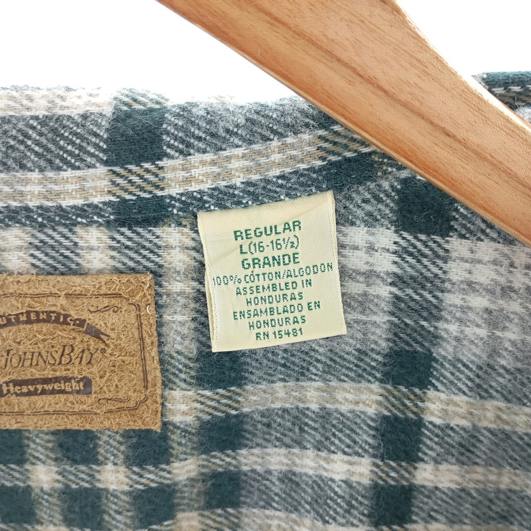 90s~00'S St. John's Bay Long Sleeve Heavy Flannel Check Shirt Men's Size L Vintage /eaa404472