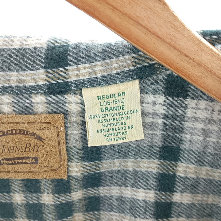 90s~00'S St. John's Bay Long Sleeve Heavy Flannel Check Shirt Men's Size L Vintage /eaa404472