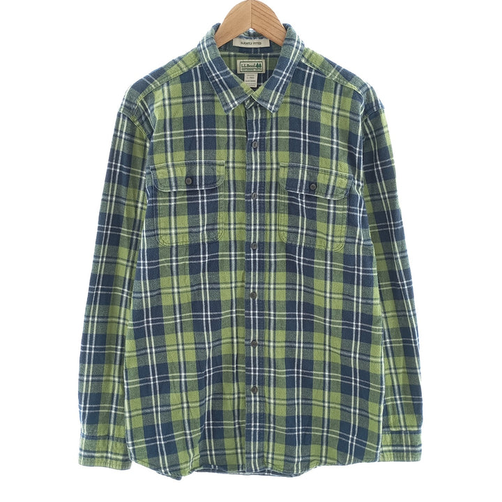 LLBean Long Sleeve Flannel Check Shirt Men's Size L /eaa404473