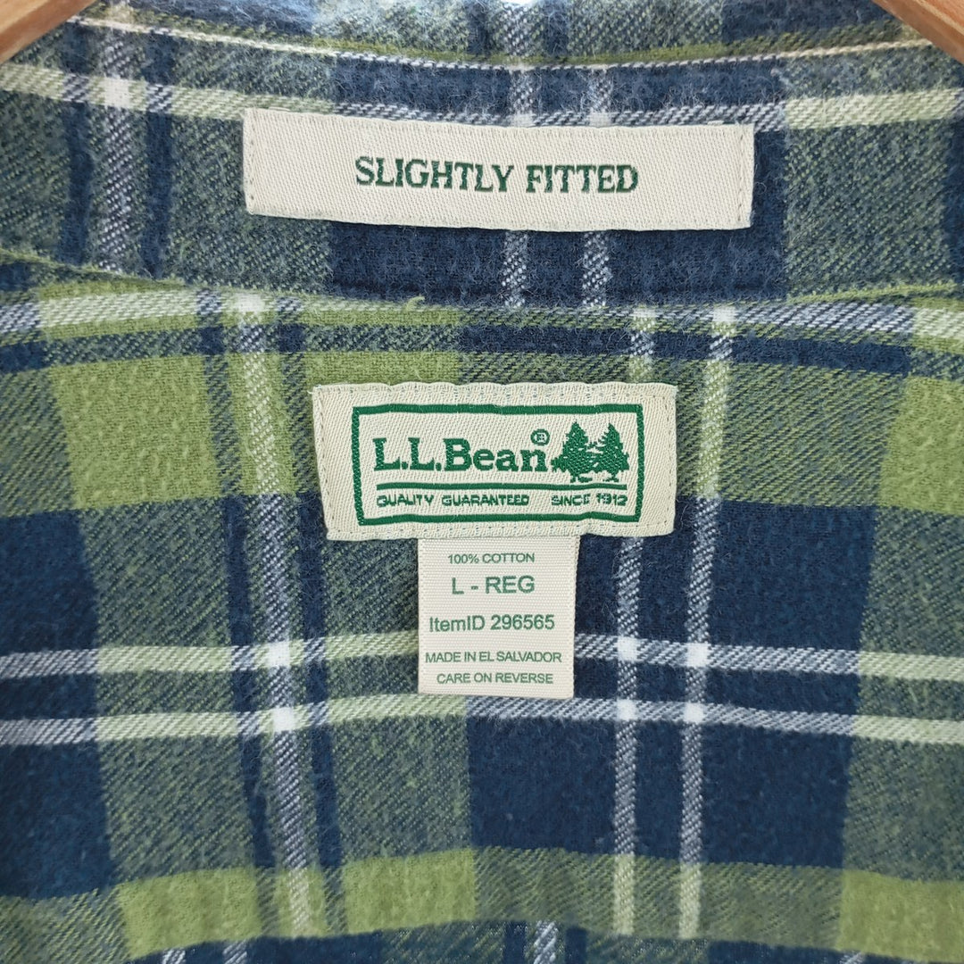 LLBean Long Sleeve Flannel Check Shirt Men's Size L /eaa404473