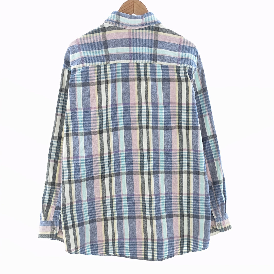 90'S ST JOHN'S BAY long sleeve flannel check shirt made in USA, men's XXL size / eaa404482