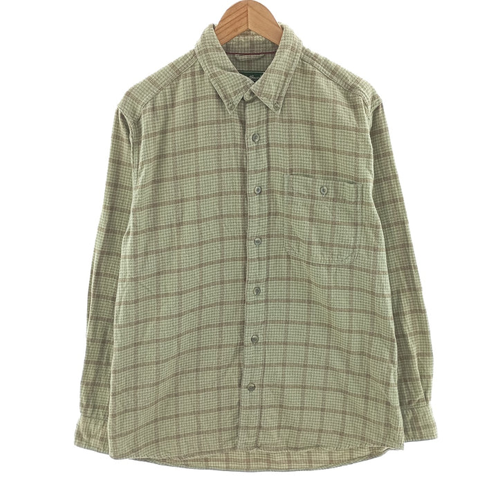 Eddie Bauer Long Sleeve Button Down Light Flannel Check Shirt Men's M Size / eaa404483