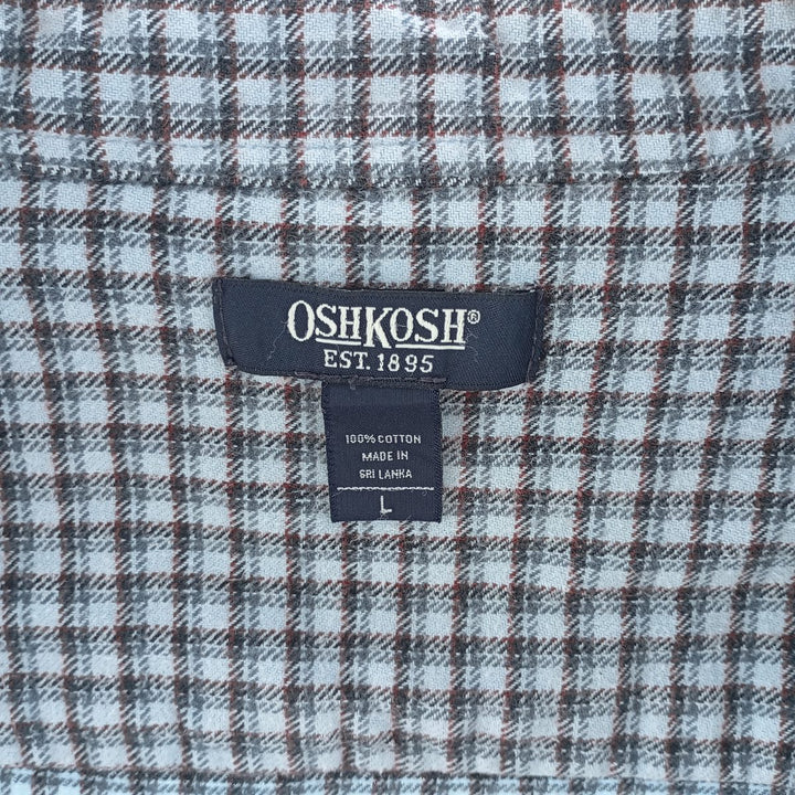 Osh Kosh Long Sleeve Button Down Light Flannel Check Shirt Men's L Size / eaa404487