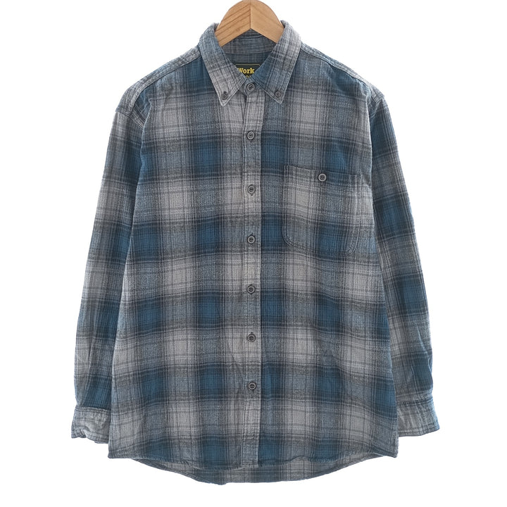 Workin Sport Ombre Check Long Sleeve Button Down Flannel Check Shirt Men's M Size /eaa404501