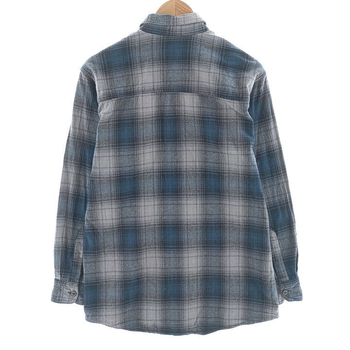 Workin Sport Ombre Check Long Sleeve Button Down Flannel Check Shirt Men's M Size /eaa404501