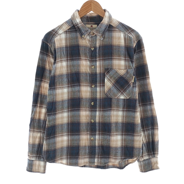 00'S WOOLRICH Ombre Check Long Sleeve Button Down Light Flannel Check Shirt Men's M Size / eaa404504