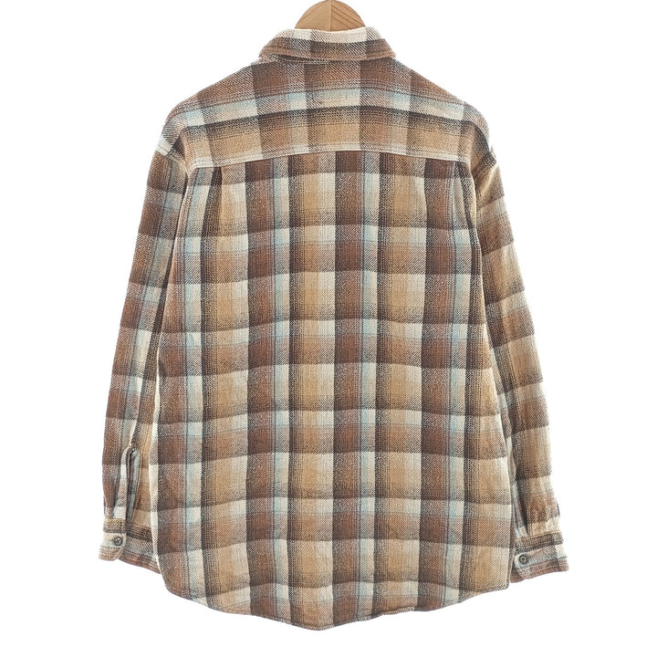 90s~00'S ST JOHN'S BAY ombre check long sleeve heavy flannel check shirt men's size L /eaa404505