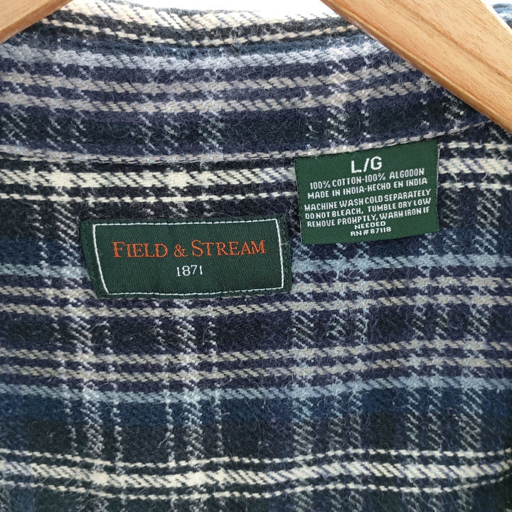 FIELD AND STREAM Long Sleeve Heavy Flannel Check Shirt Men's L /eaa404517