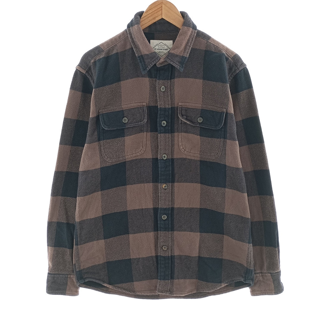 ST JOHN'S BAY Buffalo Check Long Sleeve Heavy Flannel Shirt Men's M / eaa404518