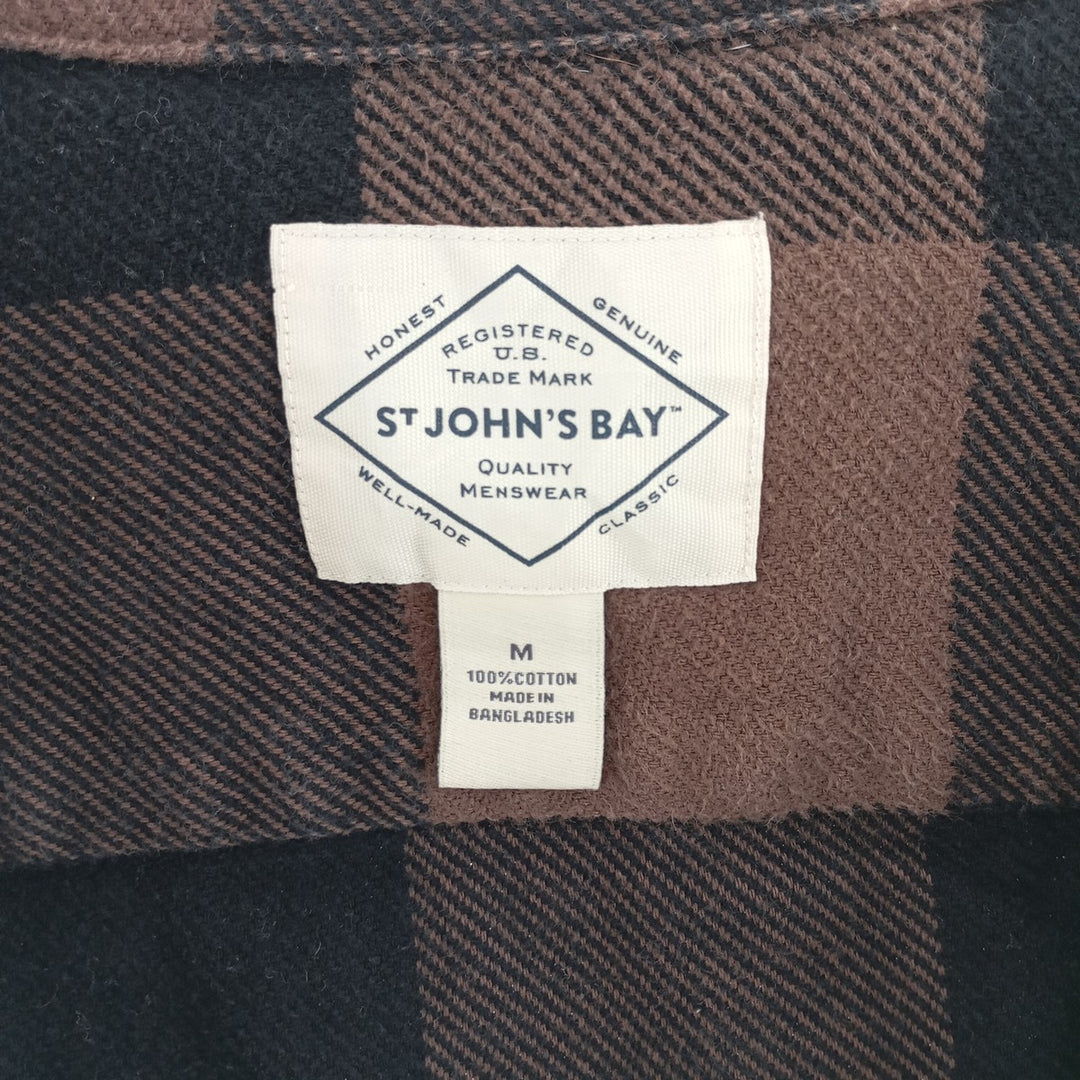 ST JOHN'S BAY Buffalo Check Long Sleeve Heavy Flannel Shirt Men's M / eaa404518