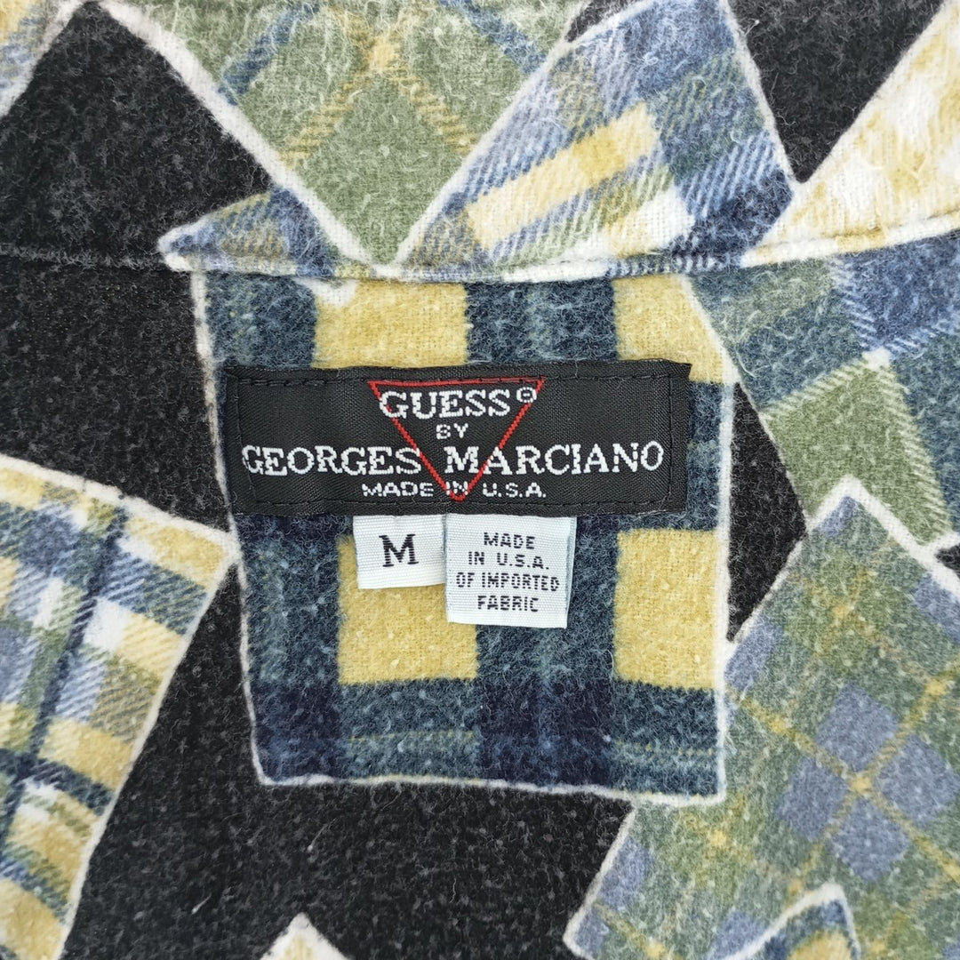 90'S Guess BY GEORGES MARCIANO all-over print long sleeve flannel shirt made in USA, men's size M, vintage /eaa404521