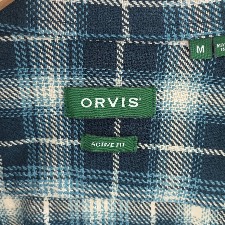 ORVIS Ombre Check Long Sleeve Heavy Flannel Check Shirt Men's M Size / eaa404523