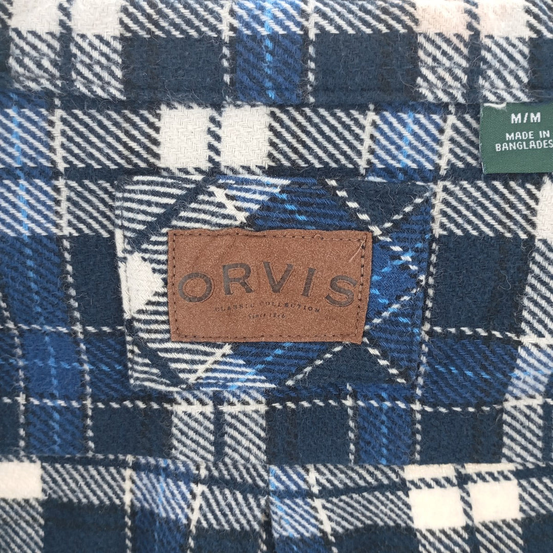 ORVIS Long Sleeve Heavy Flannel Check Shirt Men's M Size / eaa404526