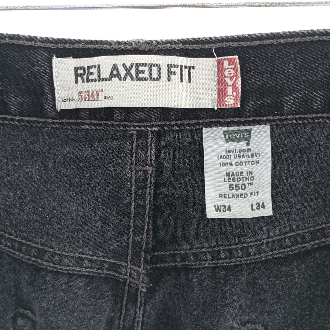 00'S Levi's 550 Relaxed Fit Black Denim Tapered Denim Pants Men's W35 equivalent / eaa404537