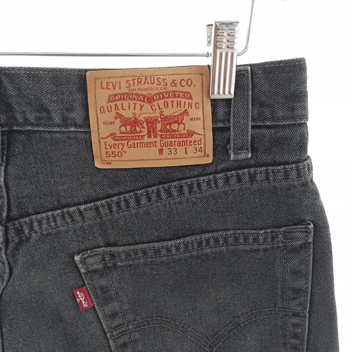 00'S Levi's 550 Relaxed Fit Black Denim Tapered Denim Pants Men's W32 equivalent / eaa404548