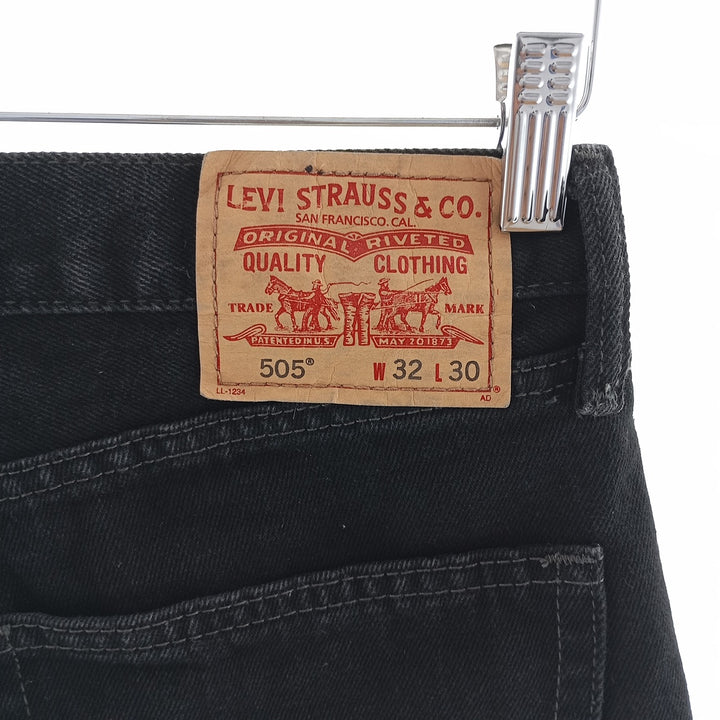 Levi's 505 STRAIGHT FIT Black Denim Tapered Denim Pants Men's W32 equivalent / eaa404583