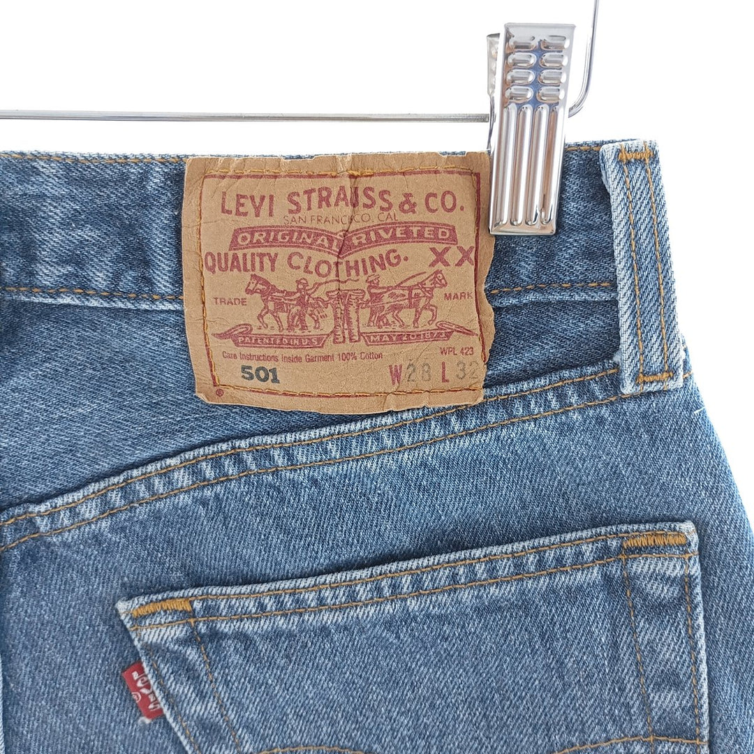 90'S Levi's 6501-0114 Straight denim pants made in the USA, women's size L (w27), vintage cotton blue type Vintage Second Hand