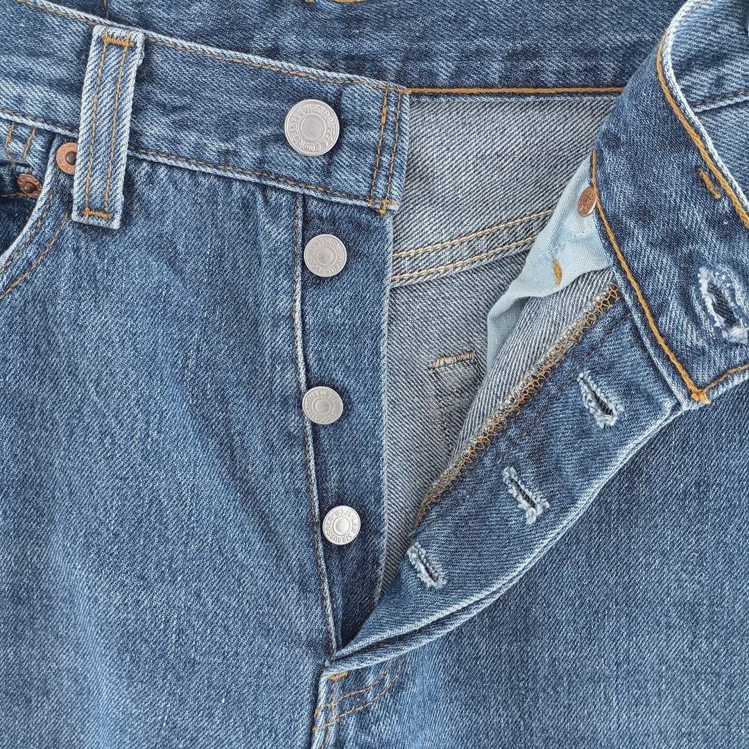 90'S Levi's 6501-0114 Straight denim pants made in the USA, women's size L (w27), vintage cotton blue type Vintage Second Hand